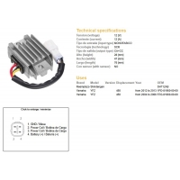 DZE REGULATOR NAPIĘCIA YAMAHA YFZ 450 '04-'09 YFZ 450 '12-'13 (SH712AB) (5TG-81960-00-00) (1PD-81960-00-00) (12A)