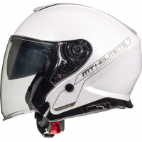 MT WYPRZEDAŻ KASK OTWARTY JET Z BLENDĄ THUNDER 3 SV JET SOLID PEARL WHITE KOLOR BIAŁY POŁYSK ROZMIAR L