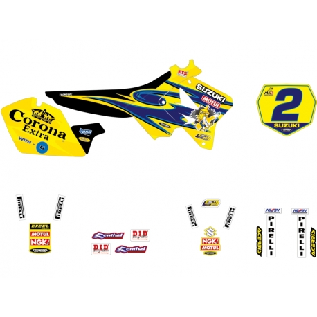 BLACKBIRD KOMPLET NAKLEJEK (OKLEIN) SUZUKI RM 125/250 '01-'24 REPLICA TEAM SUZUKI 2001