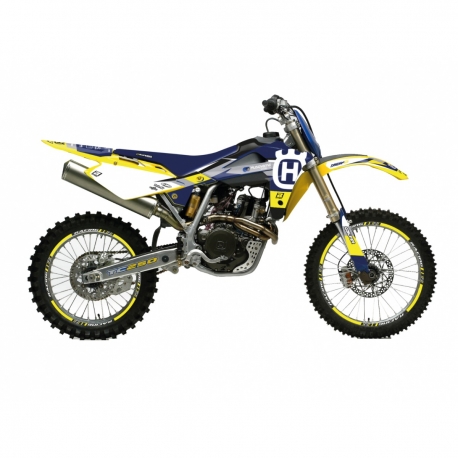 BLACKBIRD KOMPLET NAKLEJEK (OKLEIN) HUSQVARNA TE/TC 250/450/510 '05-'07 DREAM 5 KOLOR NIEBIESKI ŻÓŁTY