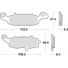 TRW ZF KLOCKI HAMULCOWE KH229 ORGANIC KAWASAKI ER5 01-06, ER6 06-16, VERSYS 650 07-09, KLR 650 95-04, Z 750 04-06, ZR7 99-04, VN