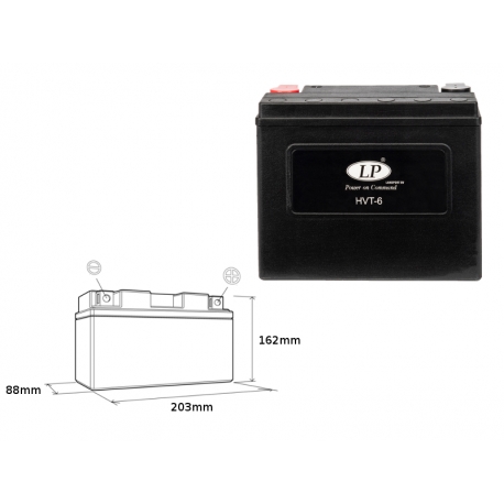 LANDPORT AKUMULATOR HVT-6 (MH HVT-6) 12V 23AH 203X88X162 HEAVY V-TWIN BEZOBSŁUGOWY - ZALANY (ZWIĘKSZONY PRĄD ROZRUCHOWY 350A) (P