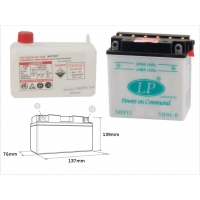 LANDPORT AKUMULATOR YB9L-B (MD LB9L-B) 12V 9AH 137X76X140 (12N9-3B) OBSŁUGOWY - ELEKTROLIT OSOBNO (4) UE2019/1148