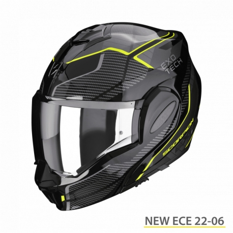 SCORPION KASK SZCZĘKOWY (SZCZĘKA DO TYŁU) EXO-TECH ANIMO BLACK-NEON YELLOW KOLOR CZARNY/ŻÓŁTY FLUO ROZMIAR XXL