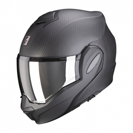 SCORPION KASK SZCZĘKOWY (SZCZĘKA DO TYŁU) EXO-TECH CARBON SOLID MATT BLACK KOLOR CZARNY MAT (KARBON) ROZMIAR L