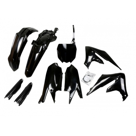 UFO KOMPLET PLASTIKÓW (FULL KIT) Z OSŁONAMI TELESKOPÓW (AMORTYZATORÓW) YAMAHA YZF 250 '19-'23, YZF 450 '18-'22 KOLOR CZARNY