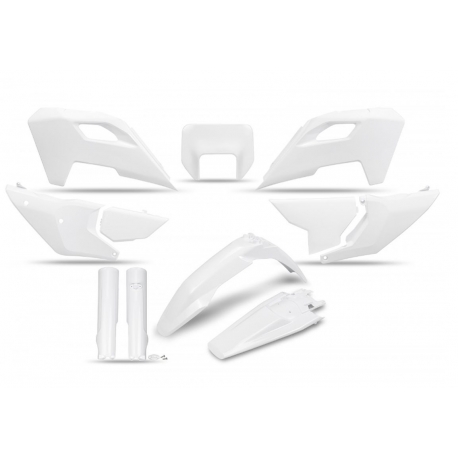 UFO KOMPLET PLASTIKÓW (FULL KIT) Z OSŁONAMI TELESKOPÓW (AMORTYZATORÓW) HUSQVARNA TE 150 / 250 / 300 '24-'25, FE 250 / 350 / 450 