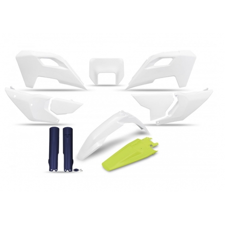 UFO KOMPLET PLASTIKÓW (FULL KIT) Z OSŁONAMI TELESKOPÓW (AMORTYZATORÓW) HUSQVARNA TE 150 / 250 / 300 '24-'25, FE 250 / 350 / 450 