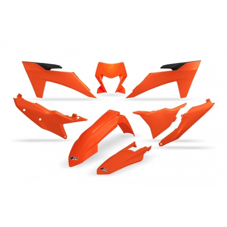 UFO KOMPLET PLASTIKÓW KTM EXC 150 / 250 / 300 TBI '24-'25, EXC-F 250 / 350 / 450 / 500 '24-'25 KOLOR POMARAŃCZOWY