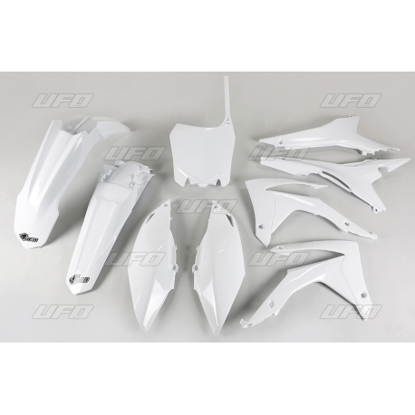 UFO KOMPLET PLASTIKÓW HONDA CRF 250R 14-17, CRF 450R 13-16 Z OSŁONAMI FILTRA POWIETRZA KOLOR BIAŁY (HO121E041)