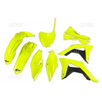UFO KOMPLET PLASTIKÓW HONDA CRF 250R '18-'21, CRF 450R '17-'20 Z OSŁONAMI FILTRA POWIETRZA KOLOR ŻÓŁTY FLUO (HO123DFLU)