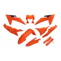 UFO KOMPLET PLASTIKÓW (FULL KIT) Z OSŁONAMI TELESKOPÓW (AMORTYZATORÓW) KTM EXC 150 / 250 / 300 TBI '24-'25, EXC-F 250 / 350 / 45