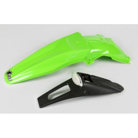 UFO BŁOTNIK TYŁ KAWASAKI KLX 450R '07-'25 Z LAMPKĄ KOLOR ZIELONY ( ENDURO Z LAMPKĄ LED )