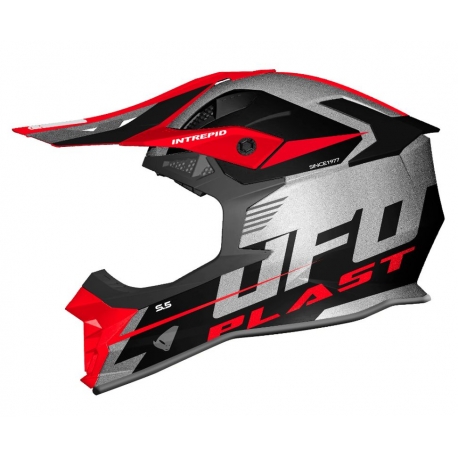 UFO KASK INTREPID CROSS KOLOR CZARNY/SREBRNY/CZERWONY FLUO ROZMIAR XL ( ECE 22R06 ) - KOLEKCJA 2024