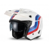 UFO KASK SHERATAN JET / TRIAL Z BLENDĄ PRZECIWSŁONECZNĄ KOLOR BIAŁY NIEBIESKI CZERWONY ROZMIAR M ( ECE 22R06 ) - KOLEKCJA 2025