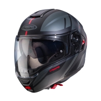 CABERG PROMOCJA KASK SZCZĘKOWY FLIP-UP MODEL LEVO X MANTA KOLOR CZARNY MAT/SZARY/CZERWONY ROZMIAR XL (PINLOCK W ZESTAWIE)