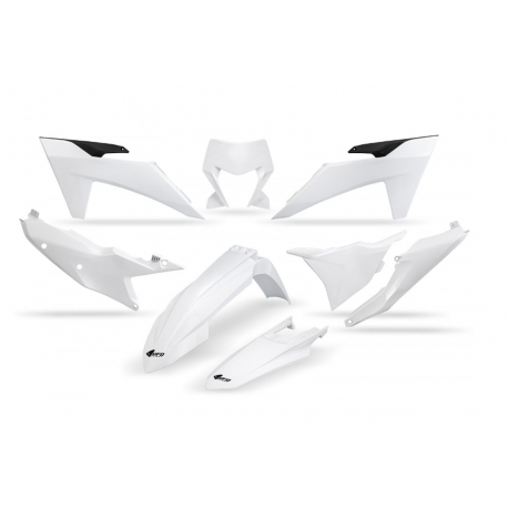 UFO KOMPLET PLASTIKÓW KTM EXC 150 / 250 / 300 TBI '24-'25, EXC-F 250 / 350 / 450 / 500 '24-'25 KOLOR BIAŁY