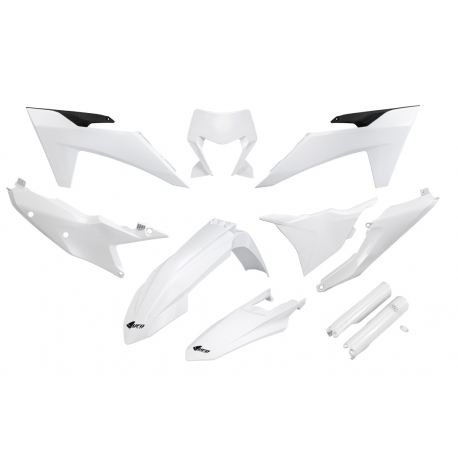 UFO 2024/11 KOMPLET PLASTIKÓW (FULL KIT) Z OSŁONAMI TELESKOPÓW (AMORTYZATORÓW) KTM EXC 150 / 250 / 300 TBI '24-'25, EXC-F 250 / 