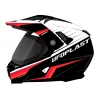 UFO KASK ARIES OFFROAD / DUAL / TOURER / CROSSOVER Z SZYBĄ, DASZKIEM I BLENDĄ PRZECIWSŁONECZNĄ KOLOR CZARNY/BIAŁY/CZERWONY FLUO 