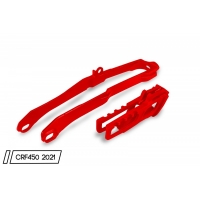 UFO KOMPLET ŚLIZG + PROWADNICA ŁAŃCUCHA HONDA CRF 250 R '20-'25 , CRF 250 RX '21-'25 , CRF 450 R / RX '19-'25 KOLOR CZERWONY