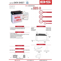 BS AKUMULATOR BB9-B (YB9-B) (12N9-4B-1) 12V 9AH 135X75X139 OBSŁUGOWY - ELEKTROLIT OSOBNO (115A) (6) UE2019/1148