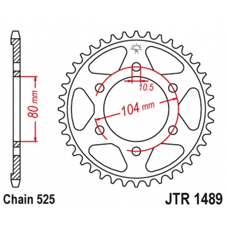 JT ZĘBATKA TYLNA 4359 43 KAWASAKI ZX750R, NINJA, KLZ VERSYS (12-) (435943JTZBK) (ŁAŃC. 525) KOLOR CZARNY