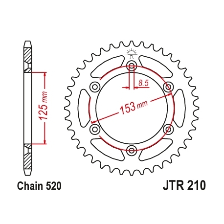 JT ZĘBATKA TYLNA 289 45 HONDA CR/CRF '83-'25 ULTRALIGHT SAMOOCZYSZCZAJĄCA (28945JTSC) (ŁAŃC. 520)