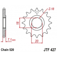 JT ZĘBATKA PRZEDNIA 432 11 SUZUKI RM 125 '92-'07, RMZ 250 '10-'12 (43211JT) (ŁAŃC. 520)