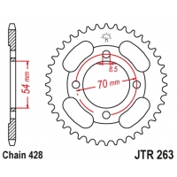 JT ZĘBATKA TYLNA 263 34 HONDA CT 100 '86-94' PEUGEOT 110 VOX '13', KYMCO 110/125/150 (26334JT) (ŁAŃC.428) NA ZAMÓWIENIE