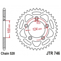 JT ZĘBATKA TYLNA 4444 46 DUCATI PANIGALE 899 14-15, SCRAMBLER 800 15-18 (-2) (444446JT) (ŁAŃC.520)