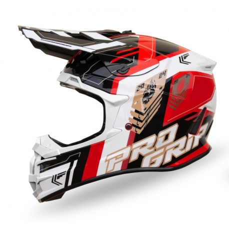PROGRIP KASK CROSS PG3080 SPIRITS KOLOR CZERWONY BIAŁY CZARNY ROZM. S (3080-149) ( HOMOLOGACJA ECE 22R06, ZAPIĘCIE DD )