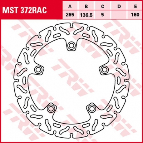 TRW ZF TARCZA HAMULCOWA TYŁ BMW F 650/800GS/ADV '08-' F 700GS '13-, F 800R '09-, F 750/850GS '18-, S 1000XR '15-'19, K 1200R/S '