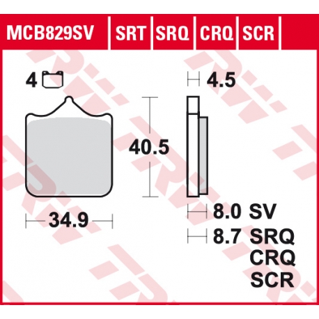 TRW ZF KLOCKI HAMULCOWE KH499/4 CARBON RACING (WYCZYNOWE) BMW S 1000 RR 09-, PRZÓD