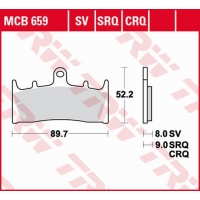 TRW ZF KLOCKI HAMULCOWE KH188 SINTER TRACK KAWASAKI ZX-6R/ZX-7R '96-'02, ZX-9R '96-'01, ZRX 1100 '96-'00, ZRX 1200 '01-'06, ZX-1