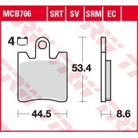 TRW ZF KLOCKI HAMULCOWE KH283 SINTER SUZUKI AN 250 BURGMAN '98-'00, AN 400 BURGMAN '01-'06, SYM GTS 125/250/300 '16-, DAELIM QL 
