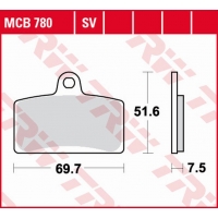 TRW ZF KLOCKI HAMULCOWE KH399 SINTER STREET APRILIA RS4 50/125 '11-, DERBI GPR 50 2T '09-'16, GPR 125 2T/4T '04-'16, PEUGEOT XR-