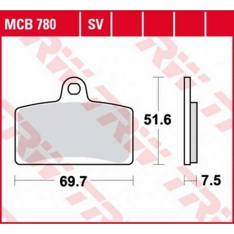 TRW ZF KLOCKI HAMULCOWE KH399 SINTER STREET APRILIA RS4 50/125 '11-, DERBI GPR 50 2T '09-'16, GPR 125 2T/4T '04-'16, PEUGEOT XR-