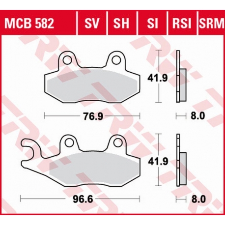 TRW ZF KLOCKI HAMULCOWE KH135 SINTER OFFROAD KAWASAKI KLX 125 '10-'13, KX 125/250/500 '89-'93, KDX 200/250 '93-'94, KLX '09-'17,
