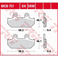 TRW ZF KLOCKI HAMULCOWE KH412 SINTER SUZUKI AN 250 SKY WAWE '07-'08, AN 400 BURGMAN '07-, AN 650 BURGMAN '04-, TYŁ