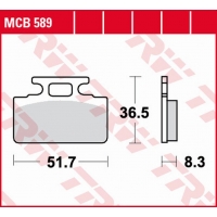 TRW ZF KLOCKI HAMULCOWE KH151 ORGANIC HONDA ZB 50 MONKEY '88-'91, NH 125 LEAD '86-'88, SYM CINDERELA 50/125 '99-'02, MIO 50 '05-
