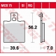 TRW ZF KLOCKI HAMULCOWE KH47 ORGANIC APRILIA AF-1 / ET 50 87-90, AF-1 125 88-92, RS 250 95-02, YAMAHA SZR 660 95-98, TYŁ