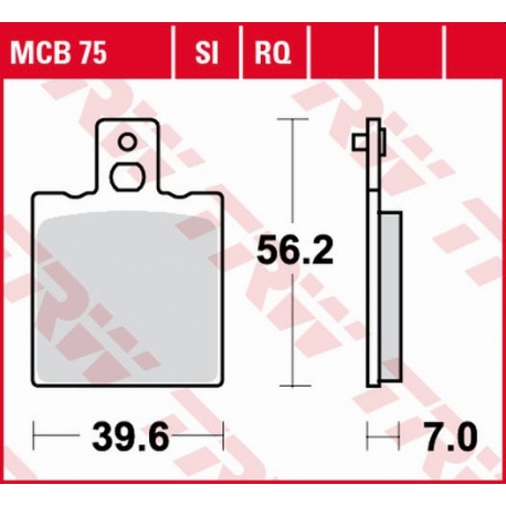 TRW ZF KLOCKI HAMULCOWE KH47 ORGANIC APRILIA AF-1 / ET 50 87-90, AF-1 125 88-92, RS 250 95-02, YAMAHA SZR 660 95-98, TYŁ