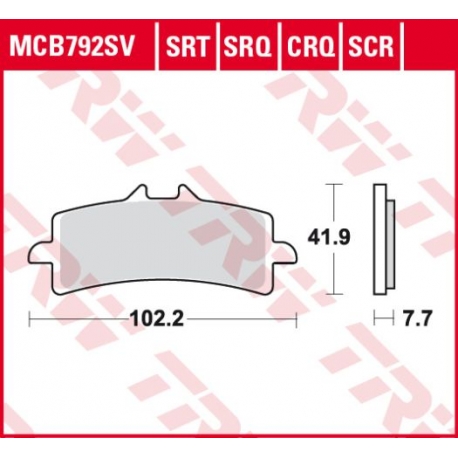 TRW ZF KLOCKI HAMULCOWE KH447 CARBON RACING (WYCZYNOWE) APRILIA RSV4 09-, DUCATI V4 PANIGALE 18-, PANIGALE 1299 15-, KAWASAKI H2
