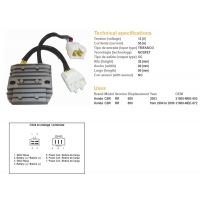 DZE REGULATOR NAPIĘCIA HONDA CBR 600RR '03-'06 (50A) (31600-MEE-872 31600-MEE-003) (ESR430 ESR436)