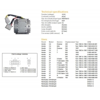DZE REGULATOR NAPIĘCIA HONDA CH 250 '89-'97 CX 500/650 '82-'83 GL 500/650 VF 700/750/1000/1100 (SH541-12) (ESR650,ESR749,RGU-