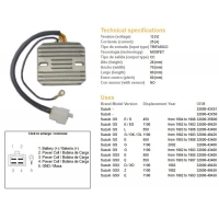 DZE REGULATOR NAPIĘCIA SUZUKI GS 450E/S '84-'88 GS 500 '84-'85 GS 550 '83-'87 GS 1100E/ES/G '82-'87 GSX 1100E/Z/D '82- (ESR0