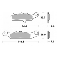 SBS KLOCKI HAMULCOWE NOWOŚĆ KH342 OFF-ROAD SINTER KOLOR ZŁOTY PASUJE DO: KAWASAKI KFX 450 '07-'15, KVF 650 BRUTE FORCE '05-'11, 