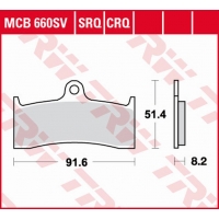 TRW ZF KLOCKI HAMULCOWE KH424 SINTER STREET BUELL M2/S3/X1 1200 '98-'02, HONDA CB 1300 '98-'00, KAWASAKI ZX-7RR '96-'99, MV AUGU