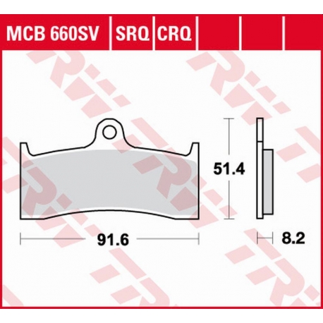 TRW ZF KLOCKI HAMULCOWE KH424 SINTER STREET BUELL M2/S3/X1 1200 '98-'02, HONDA CB 1300 '98-'00, KAWASAKI ZX-7RR '96-'99, MV AUGU