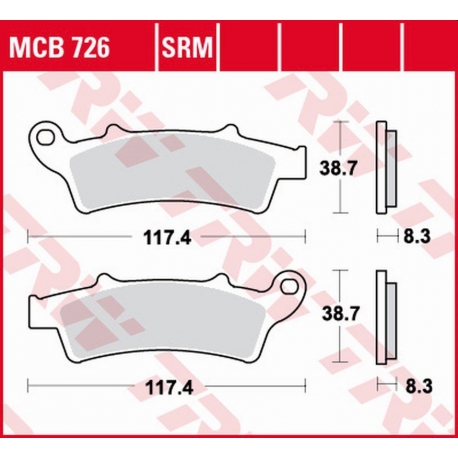 TRW ZF KLOCKI HAMULCOWE KH324 ORGANIC APRILIA ATLANTIC 125 '03-, SCARABEO 125 '04-'10, ATLANTIC 200 '02-'05, SCARABEO 200 '07-'1